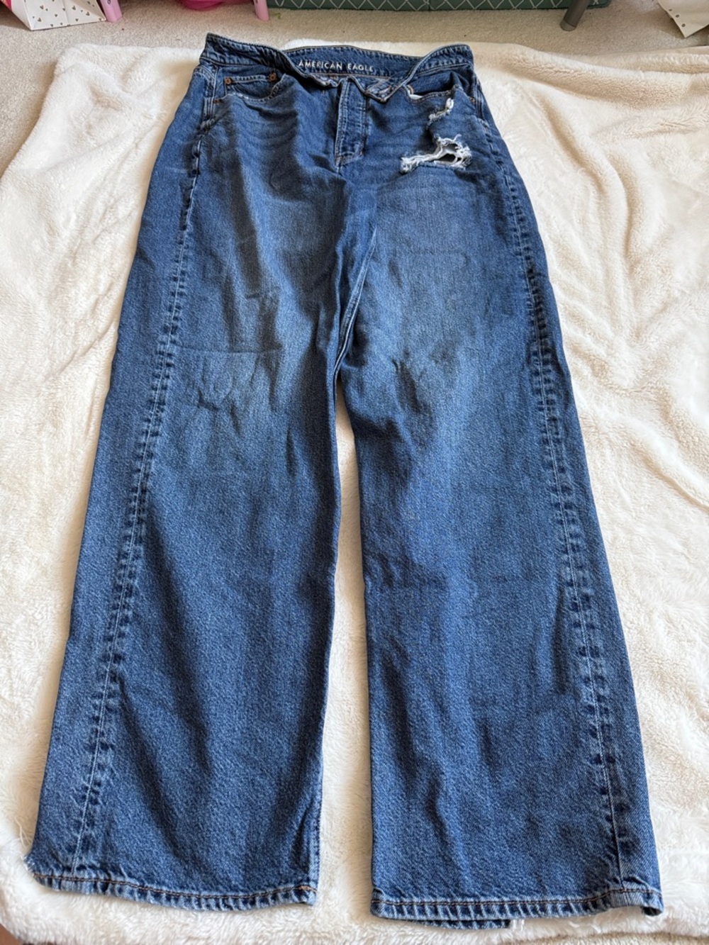 Bundle of Four Denim & Rust Jeans - Light Wash + Red - Picture 11 of 15